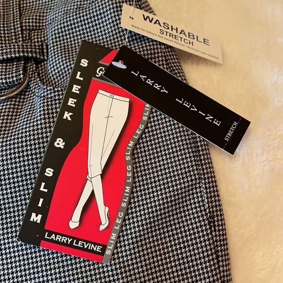 NWT Larry Levine Black & White Hounds Tooth Capris - Picture 4 of 11